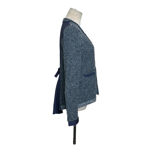 Angel of the North blue grey knit tweed zipper cardigan sweater size small - Picture 13 of 14